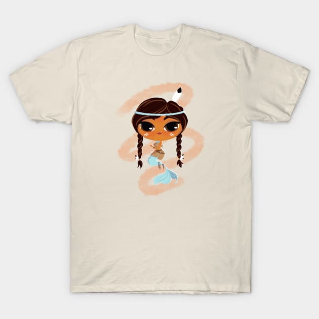 Native american mermaid T-Shirt by Krismilla 